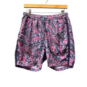 Faherty Reserve Swim Shorts Mens Medium Trunks Mesh Lined Pink Blue Tropical